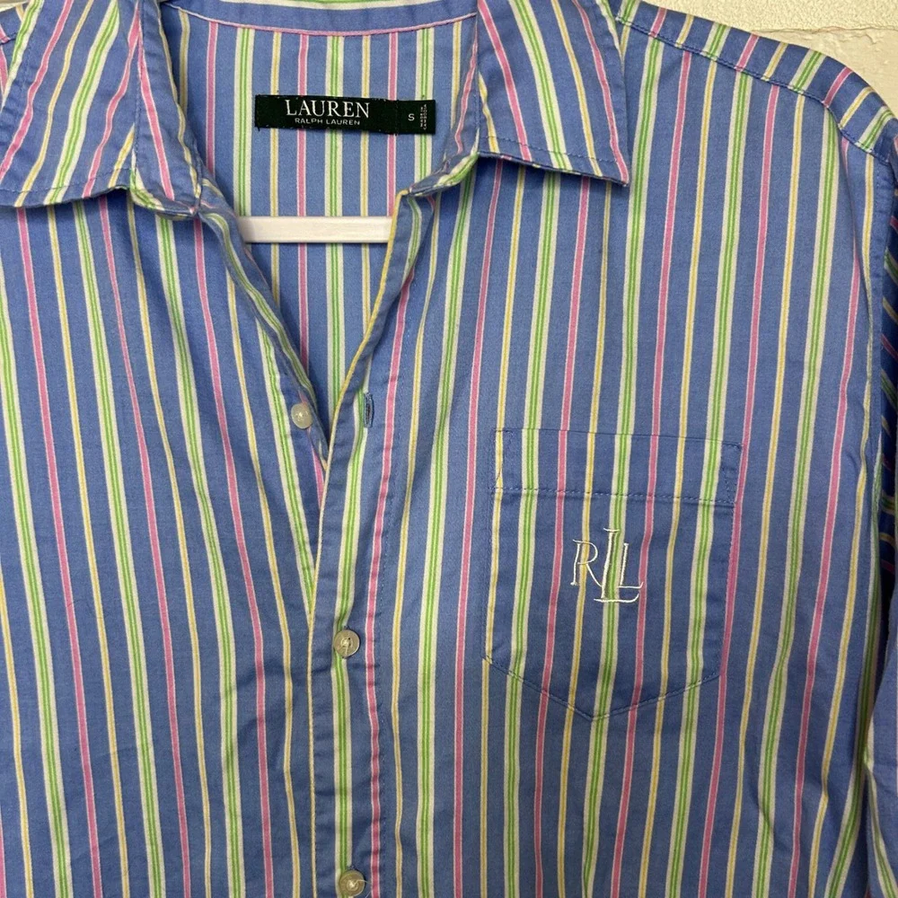 Vintage Lauren Ralph Lauren Sleep Shirt /‎ Dress Button Down Women's Size Small